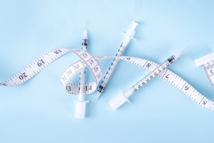 Weight loss injection. Insulin resistance, diabetes, weight loss concept